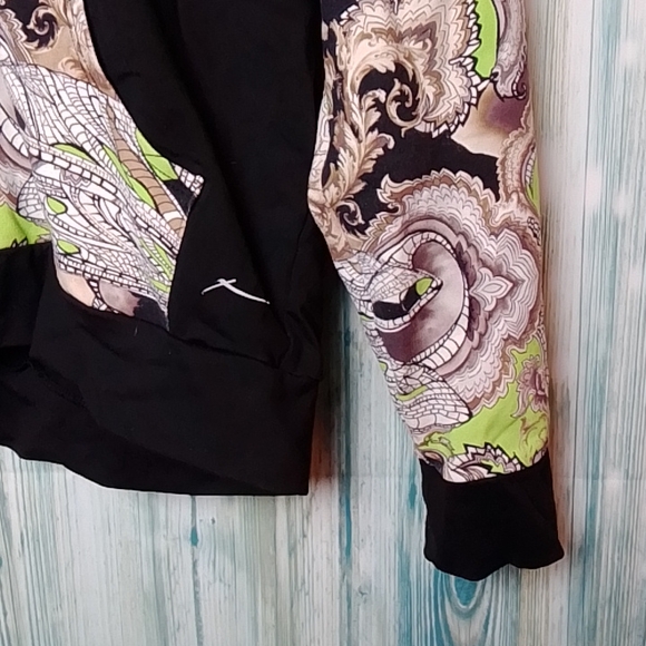 Gottex full zip hoodie black with printed sleeves, good and pockets medium - Picture 4 of 6